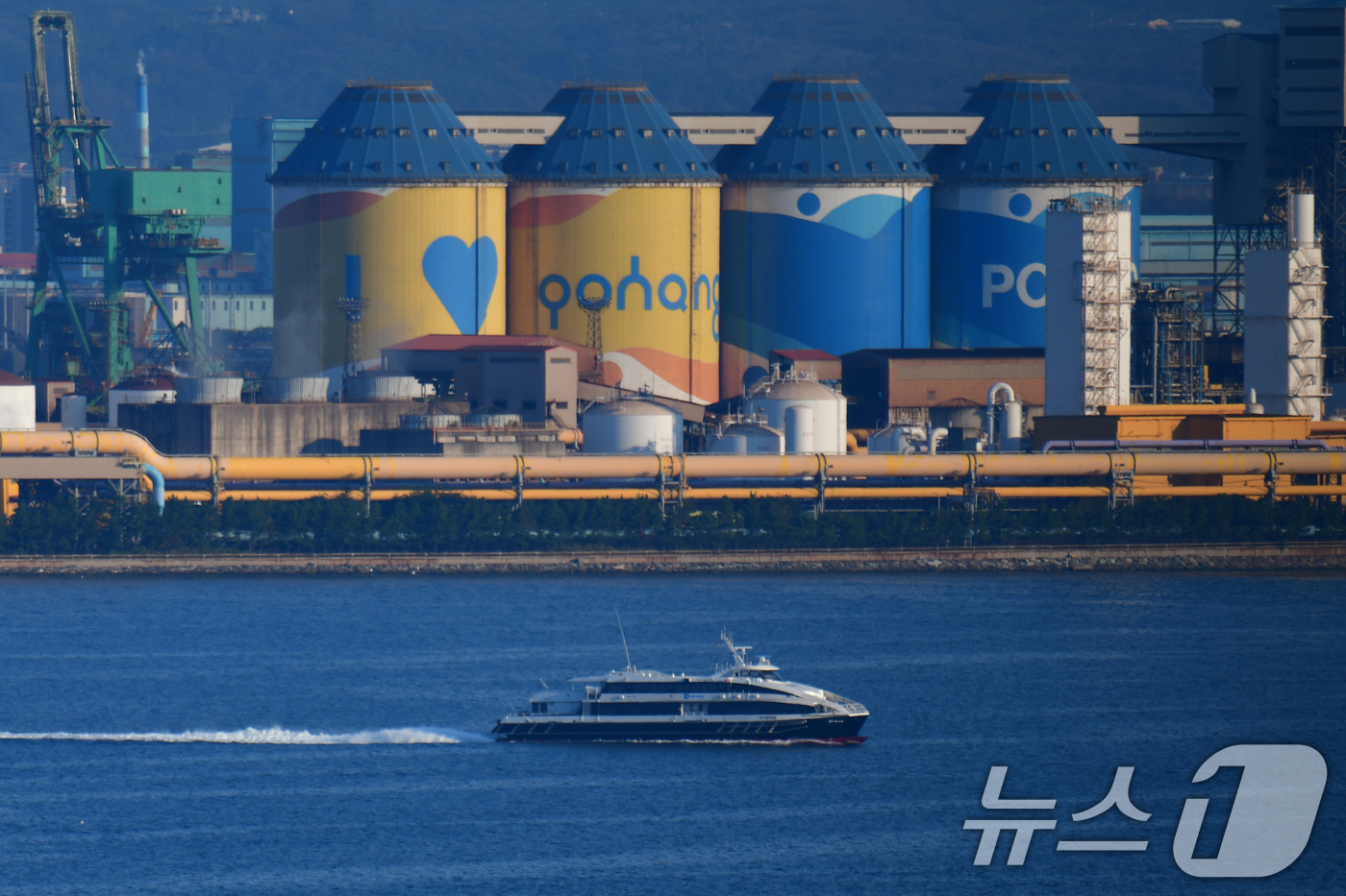 (포항=뉴스1) 최창호 기자 = 30일 오후 경북 포항~울릉간 정기여객선사인 대저페리의 썬라이즈호가 포항여객선미널로 들어오고 있다.대처페리측은 지난 29일부터 엘도라도 익스프레스호 …