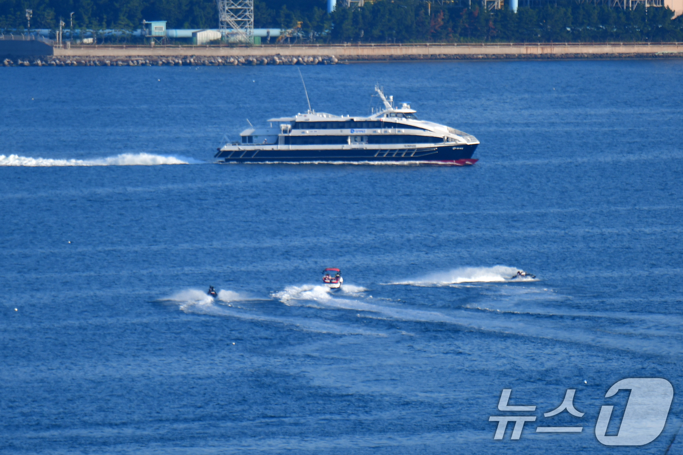 (포항=뉴스1) 최창호 기자 = 30일 오후 경북 포항~울릉간 정기여객선사인 대저페리의 썬라이즈호가 포항여객선미널로 들어오고 있다.대처페리측은 지난 29일부터 엘도라도 익스프레스호 …