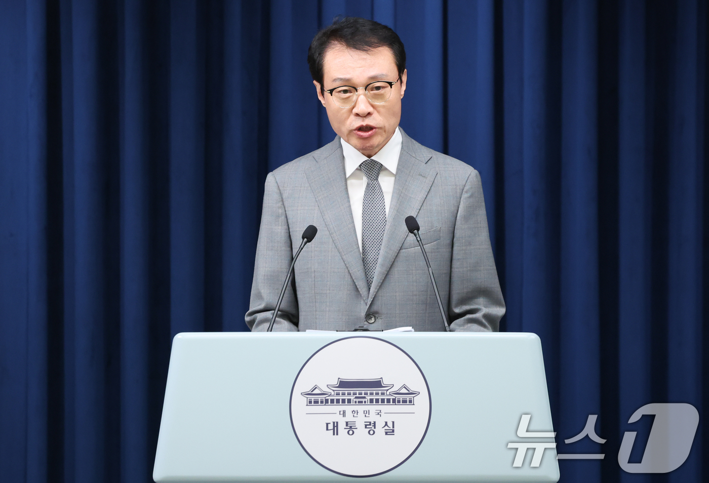 (서울=뉴스1) 허경 기자 = 이규연 홍보소통수석이 31일 서울 용산 대통령실 청사에서 다음 주 국정 기조 관련 브리핑을 하고 있다. 2025.8.31/뉴스1