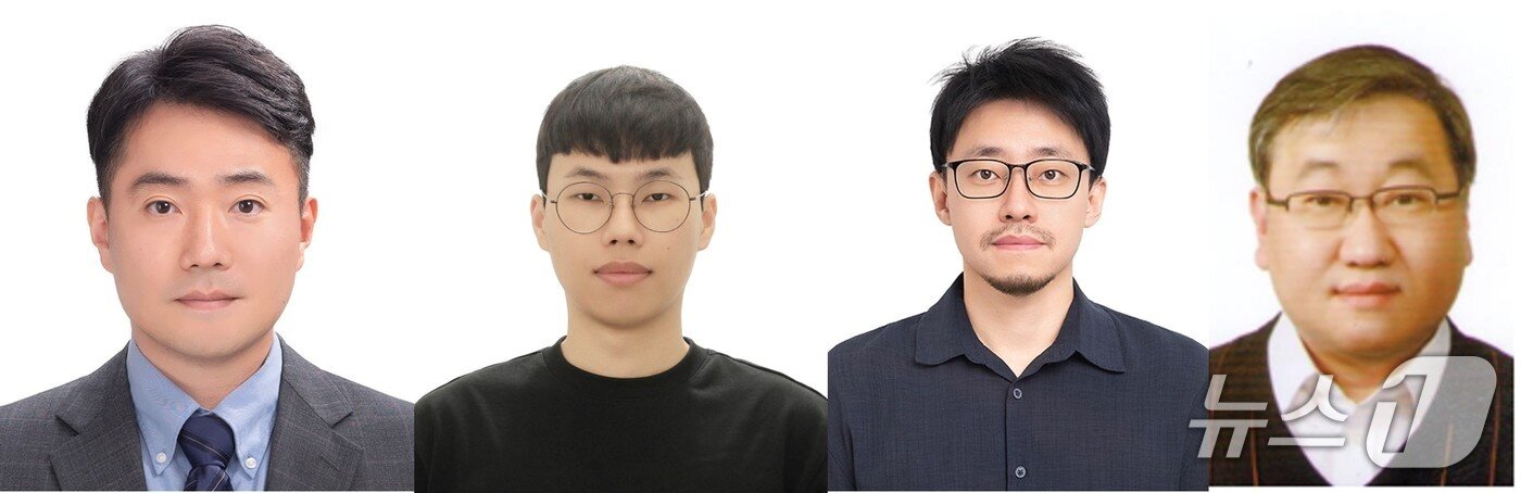 본문 이미지 - 왼쪽부터 UNIST 김제형 교수, UNIST 김규영 박사(제1저자), 한국표준과학연구원 이창협 박사, KIST 송진동 박사. (UNIST 제공. 재판매 및 DB 금지)
