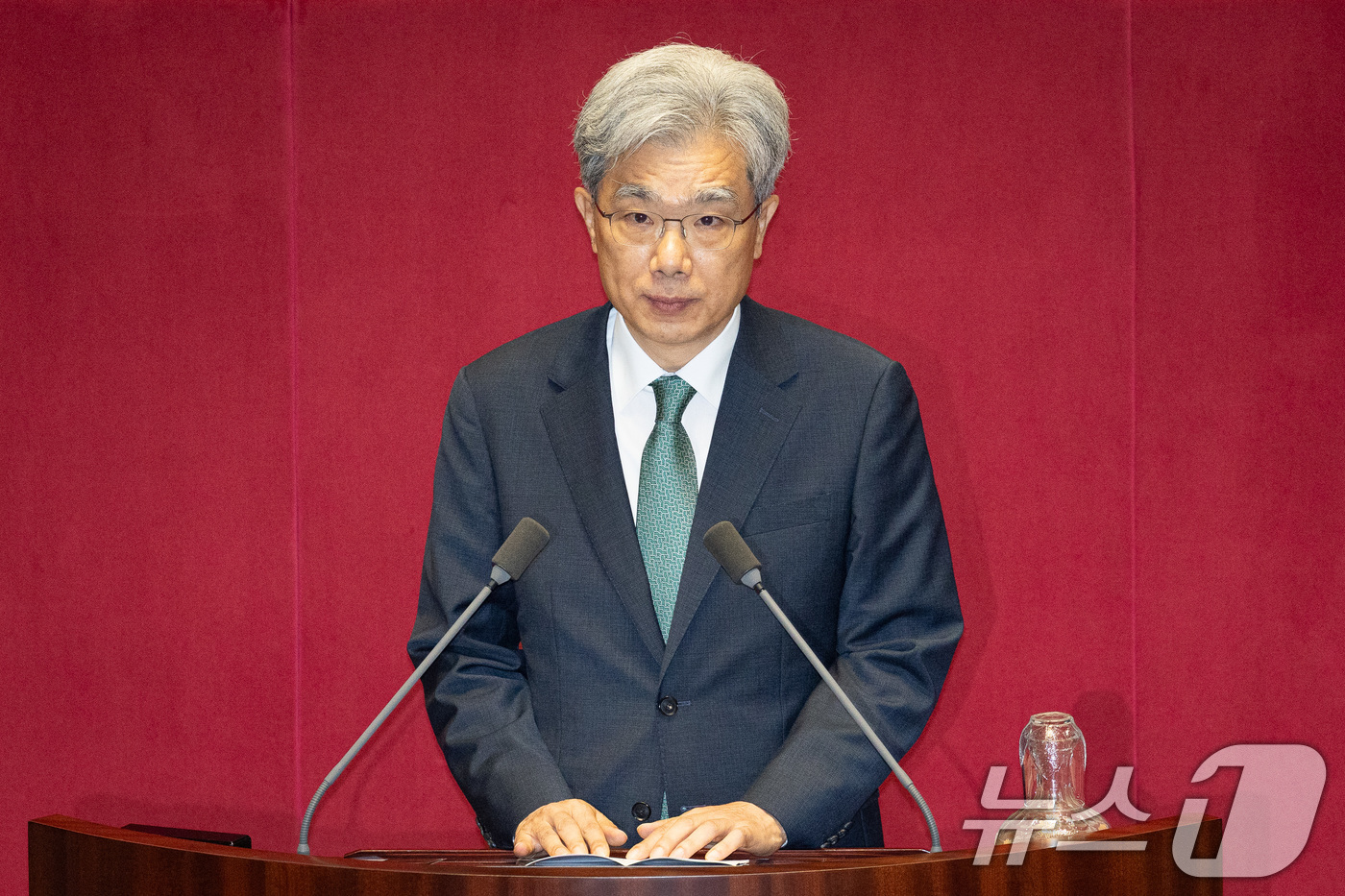 (서울=뉴스1) 유승관 기자 = 김상환 헌법재판소장이 4일 서울 여의도 국회에서 열린 제427회 국회(임시회) 3차 본회의에 출석해 인사말을 하고 있다. 2025.8.4/뉴스1