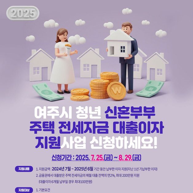 여주시, 청년 신혼부부에 주택 전세자금 대출 이자 지원