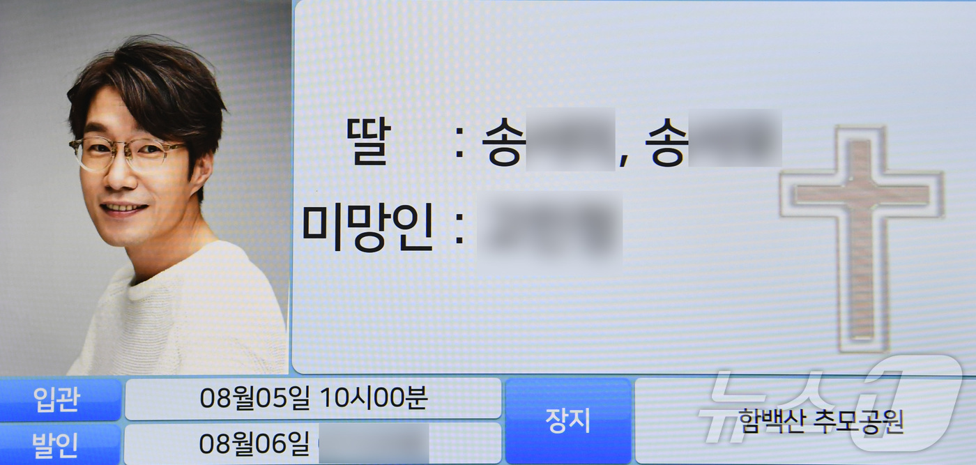 (서울=뉴스1) 사진공동취재단 = 배우 故 송영규의 빈소가 5일 경기 용인시 처인구 다보스병원 장례식장 특1호실에 마련됐다. 2025.8.5/뉴스1