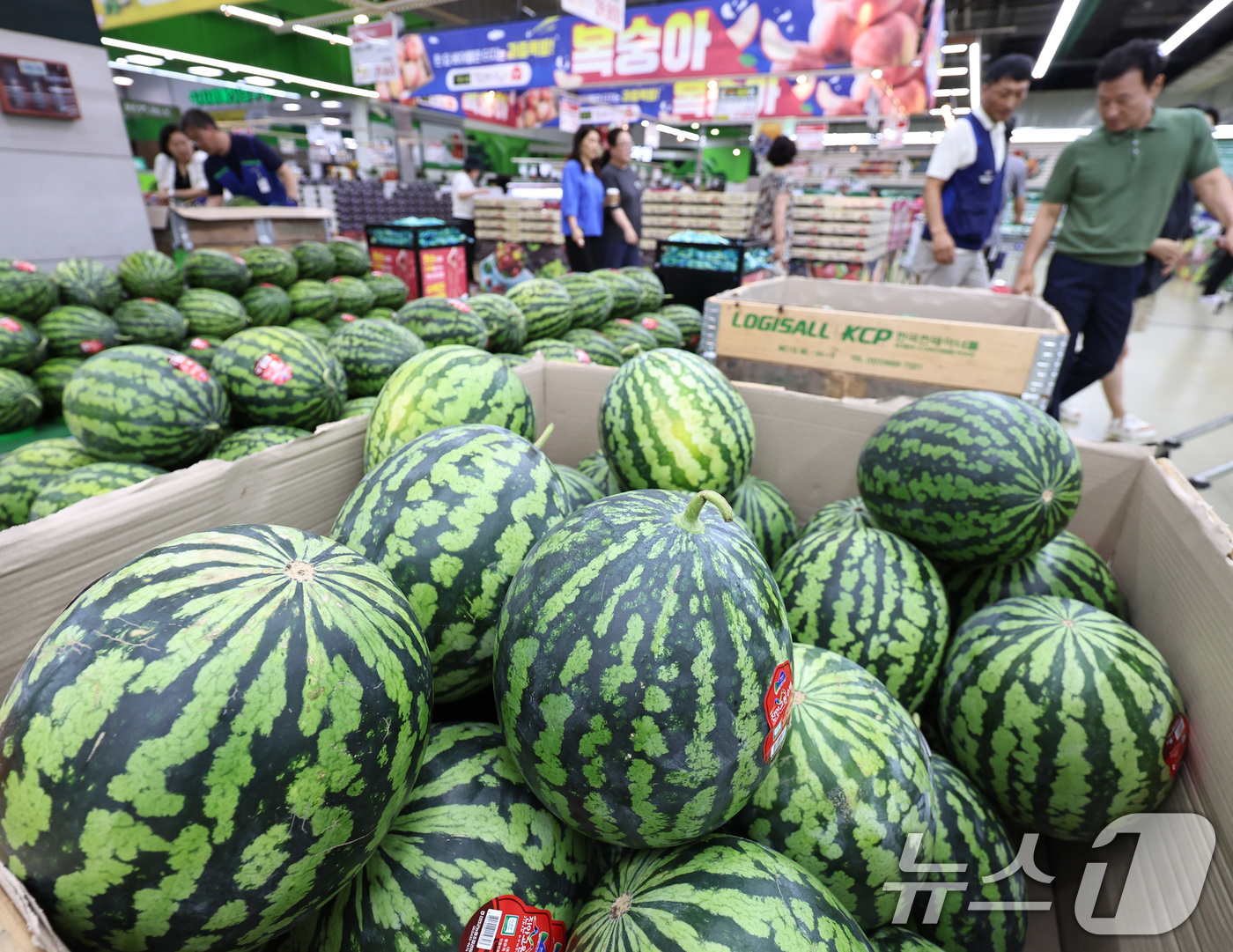 (서울=뉴스1) 구윤성 기자 = 7월 소비자물가가 가공식품·수산물 상승세 영향으로 두 달째 2%대 상승세를 이어가고 있는 가운데 5일 서울의 한 대형마트를 찾은 시민들이 장을 보고 …