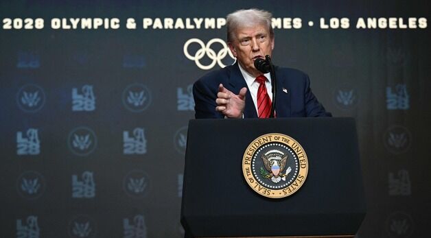 [포토]2028 LA 올림픽 TF 구성 행정명령 서명행사서 연설하는 트럼프