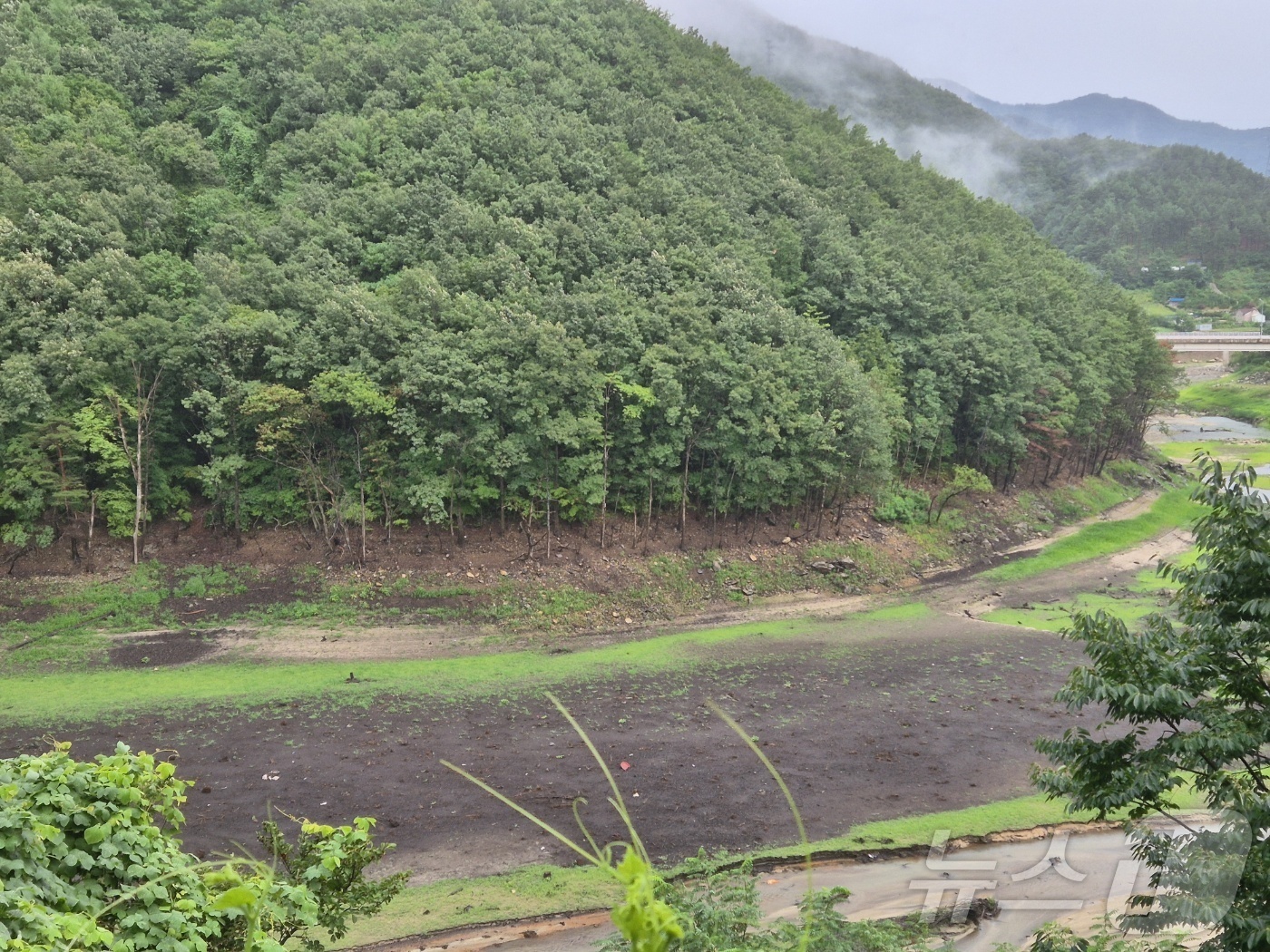 (강릉=뉴스1) 윤왕근 기자 = 6일 오후 강원 강릉시 성산면 오봉리 오봉저수지 일대. 이날 강수에도 불구하고 저수지 수위가 여전히 낮고, 인근 하천의 유량도 크게 늘지 않은 모습 …