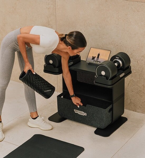 본문 이미지 - 테크노짐 신제품 스마트 덤벨, '커넥티드 덤벨' / 사진=테크노짐 제공