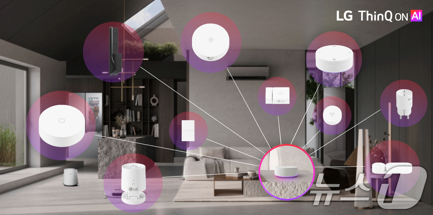 (서울=뉴스1) = LG전자가 이달 5일 독일서 열리는 'IFA 2025'에서 ‘LG 씽큐 온’과 ‘LG IoT 디바이스’ 9종을 공개하고 집 안팎의 AI가전과 IoT 기기를 하나 …