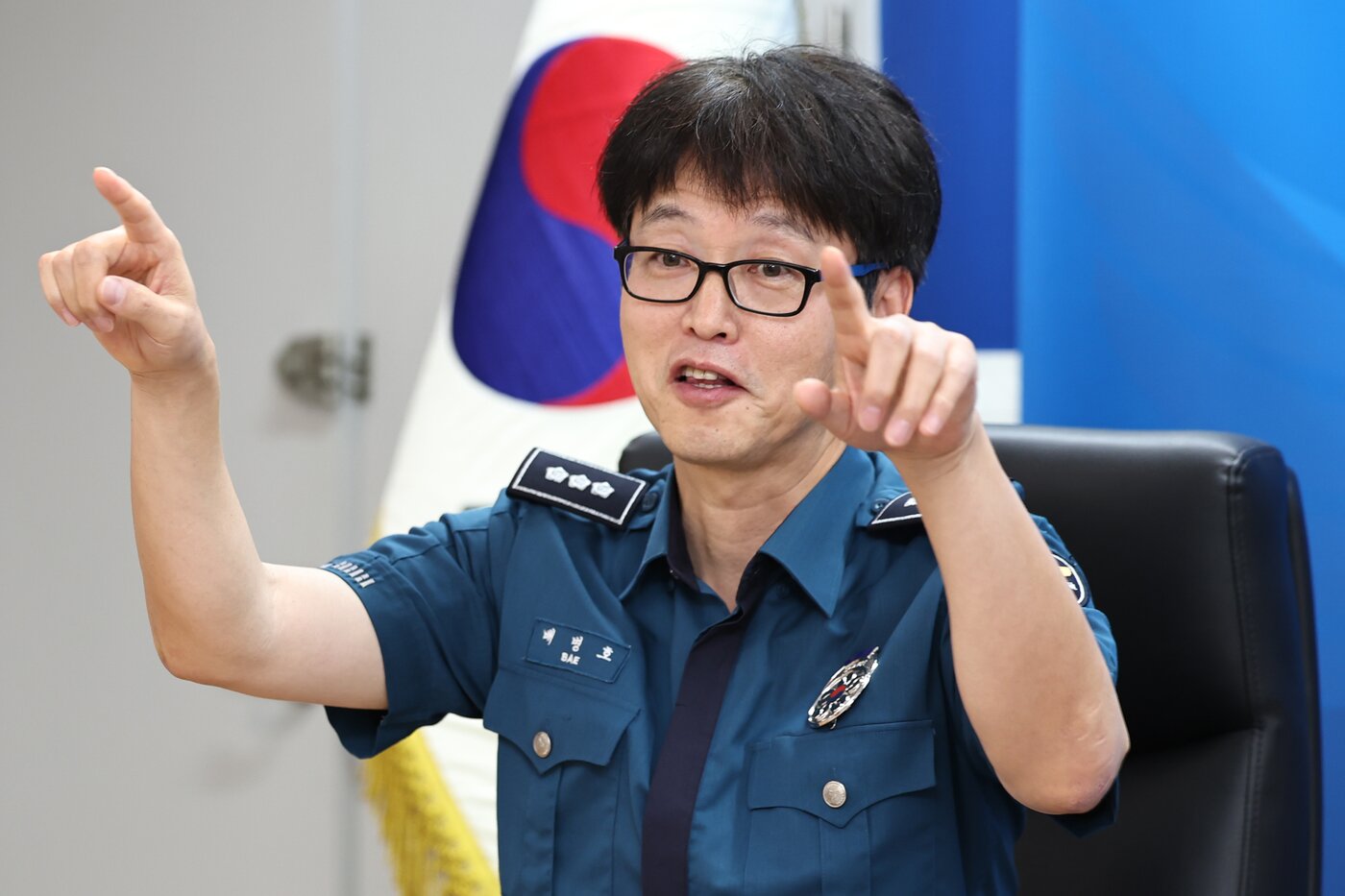 본문 이미지 - 배병호 종로경찰서 경비과장이 11일 서울 종로경찰서에서 뉴스1과 인터뷰를 하고 있다. 2025.9.11/뉴스1 ⓒ News1 민경석 기자