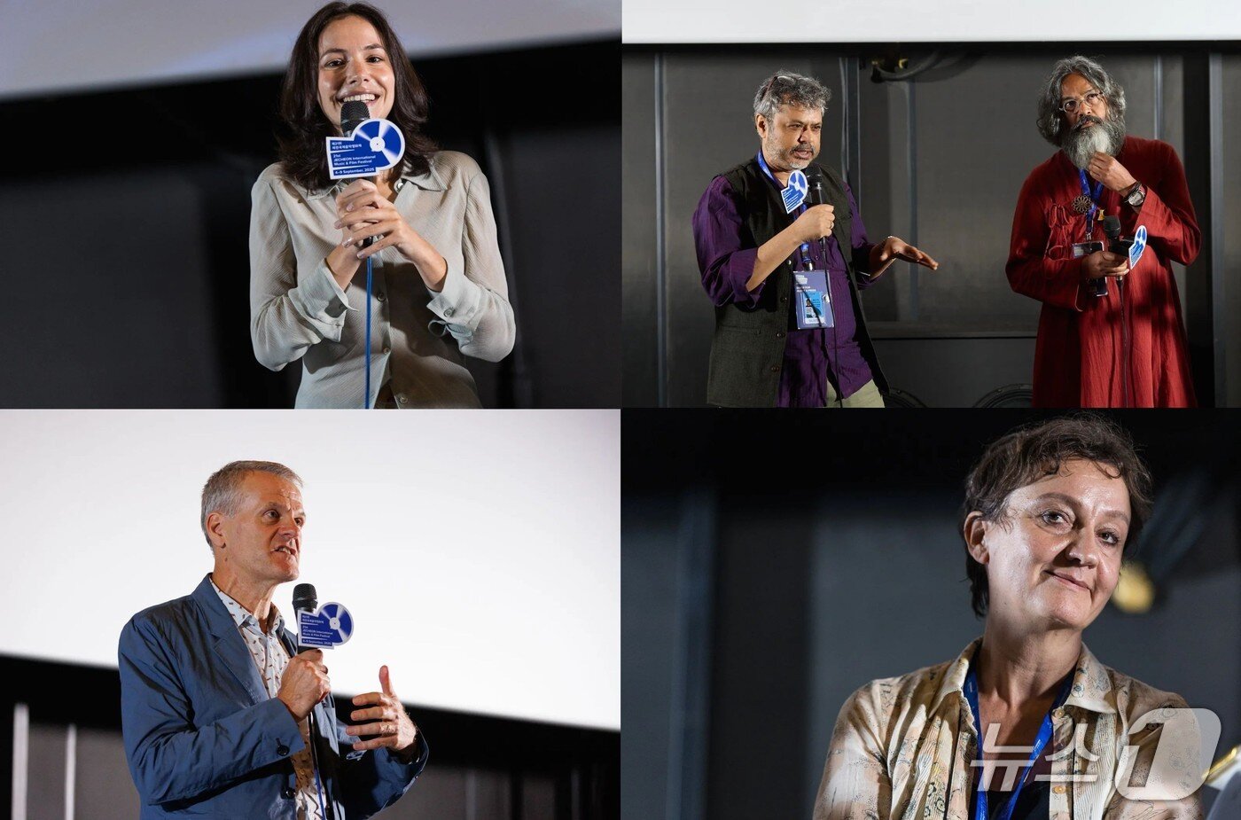 본문 이미지 -  (왼쪽 위부터 시계방향) '반점'의 배우 베아트리체 바리손, '리듬 오브 플라워'의   애니메이터 엘런 쇼와 공동 각본 및 음악 컨설턴트 쿨딥 바브, '엘씨의 노래, 야콥의 말'의 편집자 이자벨 마이어, '존과 요코'의 퓨로듀서 피터 워슬리.(조직위 제공, 재판매 및 DB금지)/뉴스1