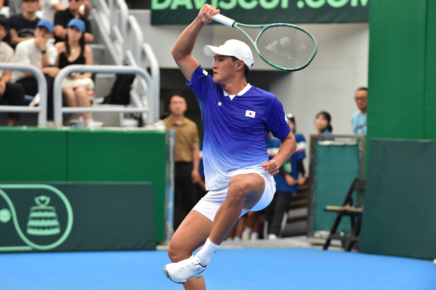 본문 이미지 - 경기하는 권순우.&#40;대한테니스협회 제공&#41;