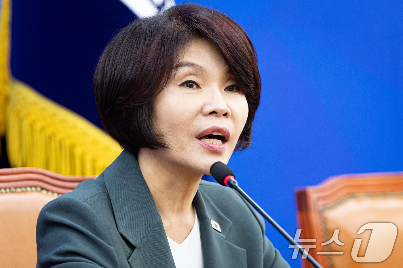 발언하는 한정애 민주당 정책위의장 - 뉴스1