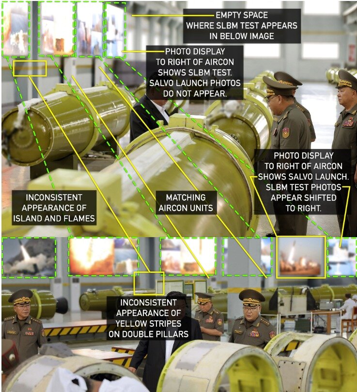 A section of the wall inside a factory inspected by Kim Jong Un, General Secretary of the Workers&#39; Party of North Korea, which appears to have been manipulated / Captured by NK News
