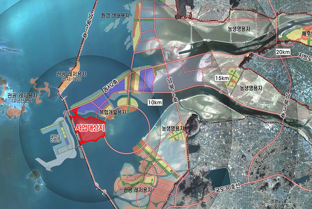 본문 이미지 - 새만금 수변도시 위치도&#40;새만금개발공사 제공&#41;.ⓒ News1