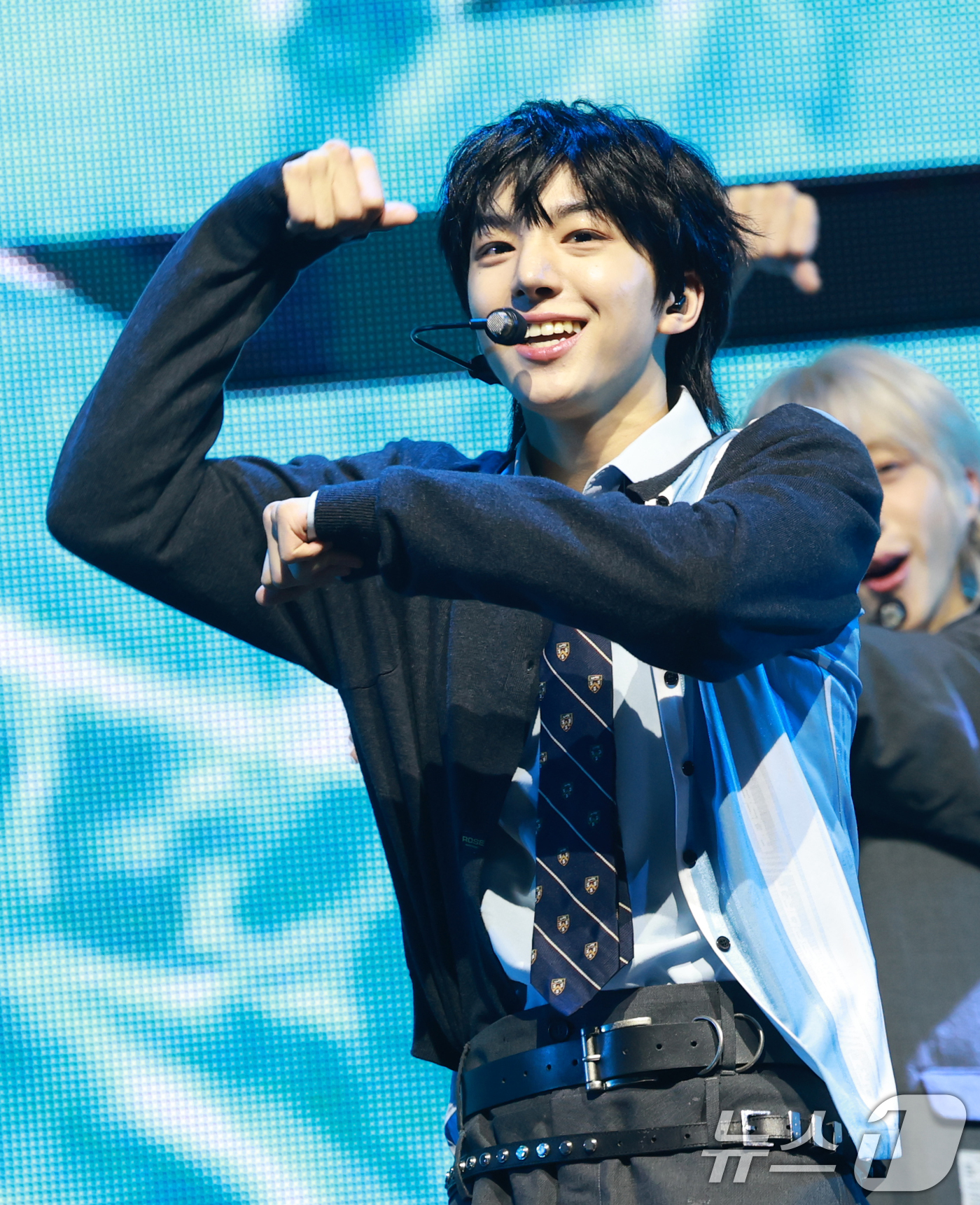 (서울=뉴스1) 권현진 기자 = 그룹 아이딧(IDID) 백준혁이 15일 서울 광진구 예스24 라이브홀에서 열린 첫 번째 미니 앨범  '아이 디드 잇.'(I did it.) 발매 쇼 …