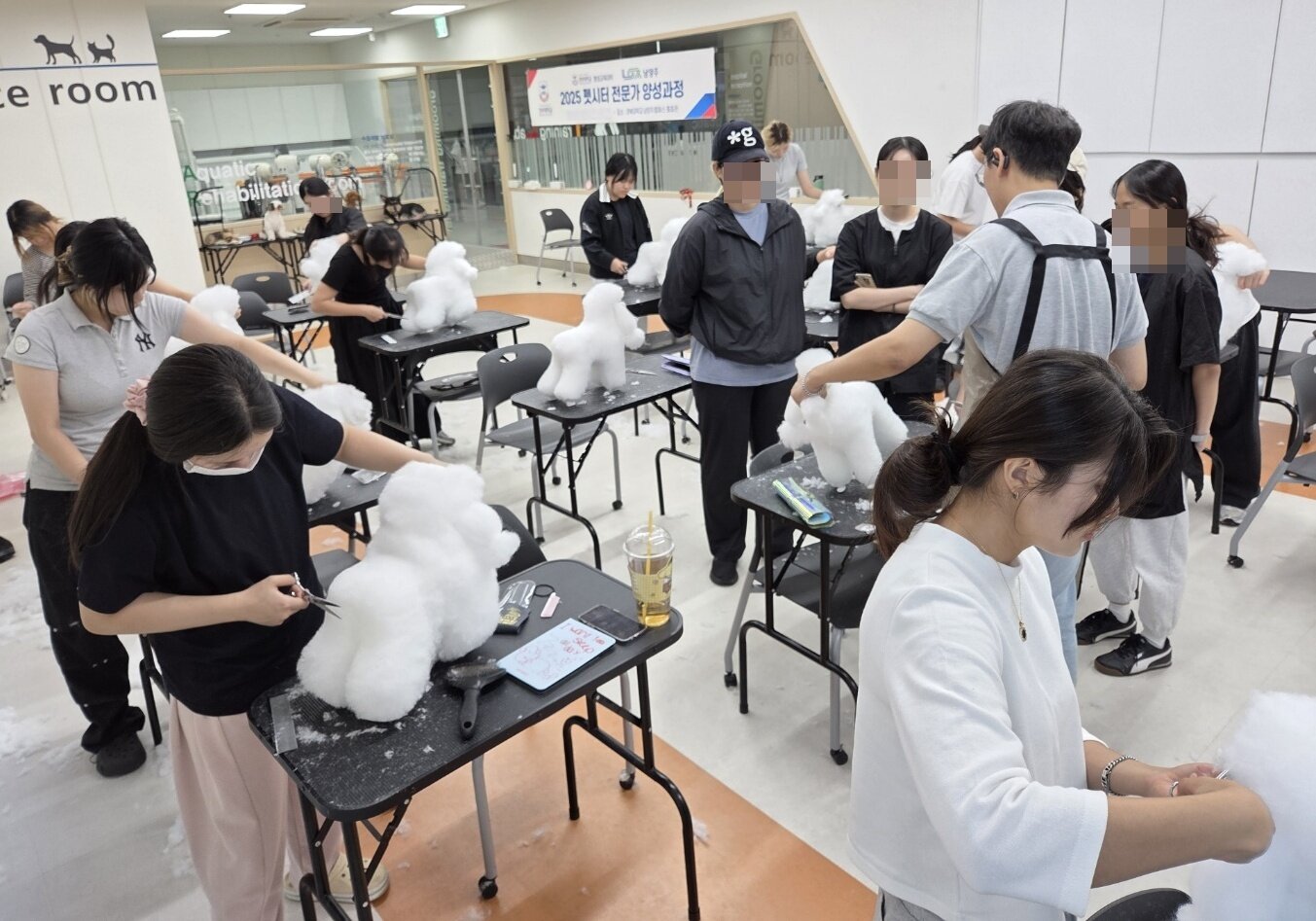 본문 이미지 - 경복대 반려동물보건과 미용 수업에서 동물 모형을 활용하는 모습&#40;이혜원 교수 제공&#41; ⓒ 뉴스1