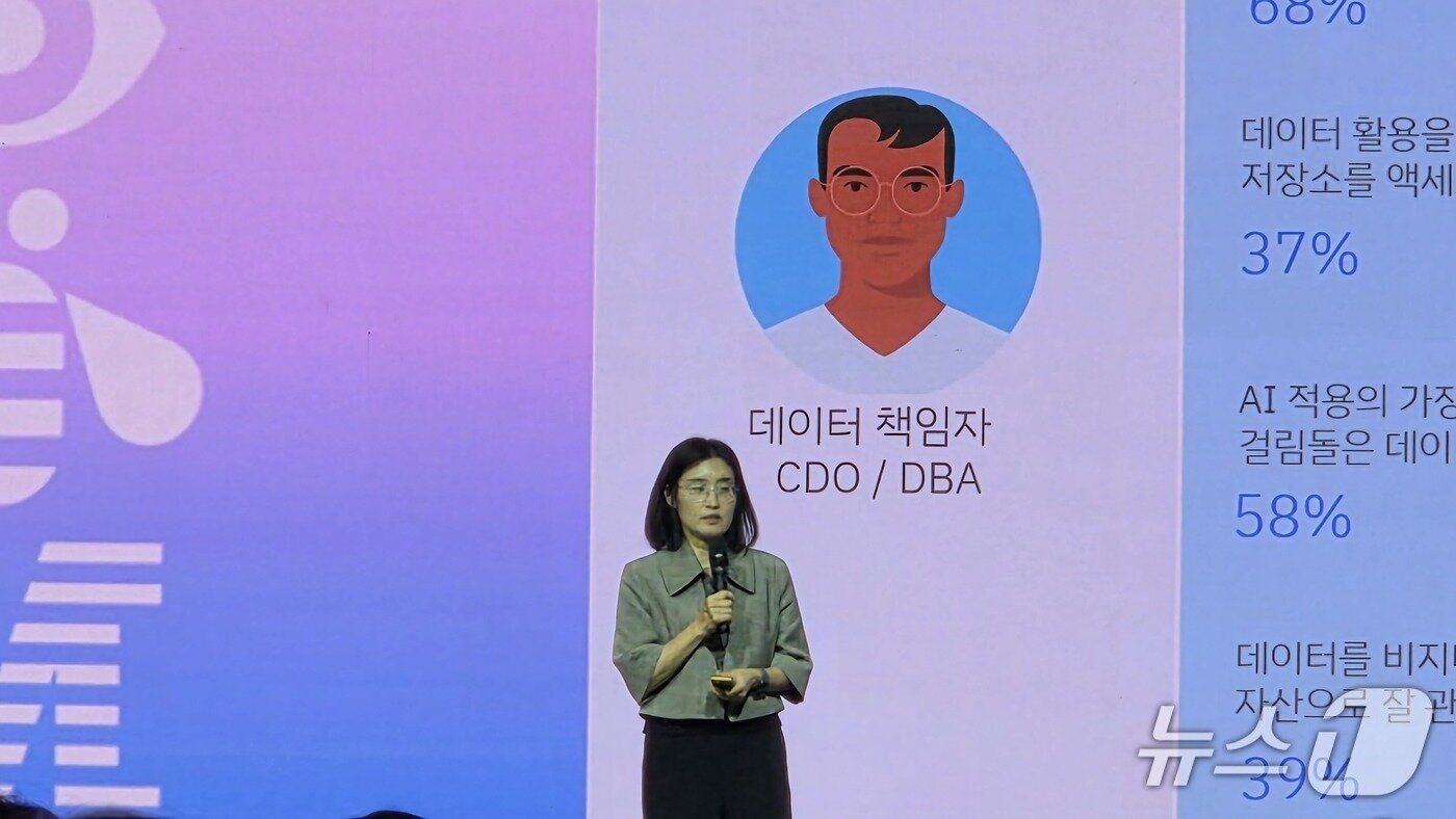 본문 이미지 - 이지은 한국IBM CTO 전무가 16일 서울 강남구 그랜드 인터컨티넨탈 서울 파르나스에서 IBM AI 서밋 코리아에서 발언하고 있다. 2025.9.16뉴스1 ⓒ News1 김민석 기자2
