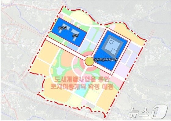 본문 이미지 - 강원 춘천 고은리 행정복합타운 도시개발사업 조감도.(강원개발공사 제공, 재판매 및 DB금지)/뉴스1