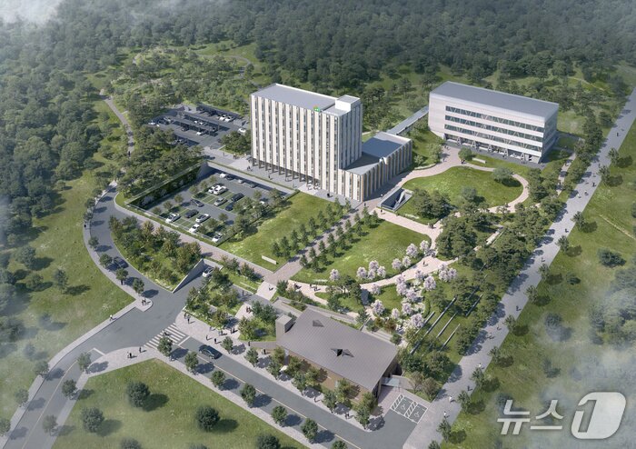 본문 이미지 - 지상 7층, 연면적 8130㎡ 규모로 건립될 산림청 산하 임업진흥원 목조 신청사 조감도&#40;산림청 제공. 재판매 및 DB 금지&#41; 