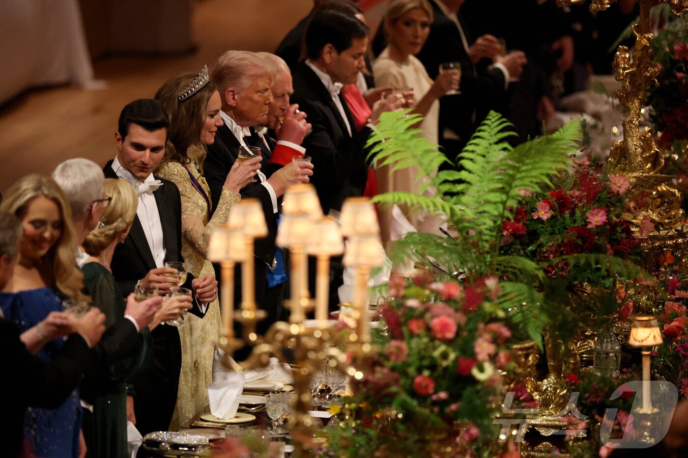 본문 이미지 - 영국 윈저성에서 열린 도널드 트럼프 미국 대통령 환영 국빈만찬. 2025.09.17 ⓒ 로이터=뉴스1 ⓒ News1 이지예 객원기자