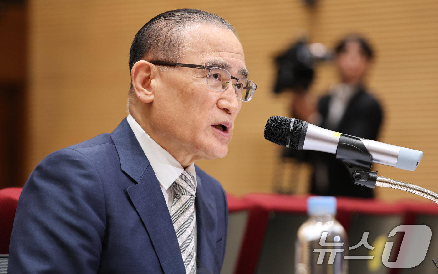 (서울=뉴스1) 허경 기자 = 위성락 국가안보실장이 19일 서울 용산 대통령실 청사에서 열린 대통령 UN총회 순방일정 관련 기자간담회에서 발언하고 있다. 2025.9.19/뉴스1