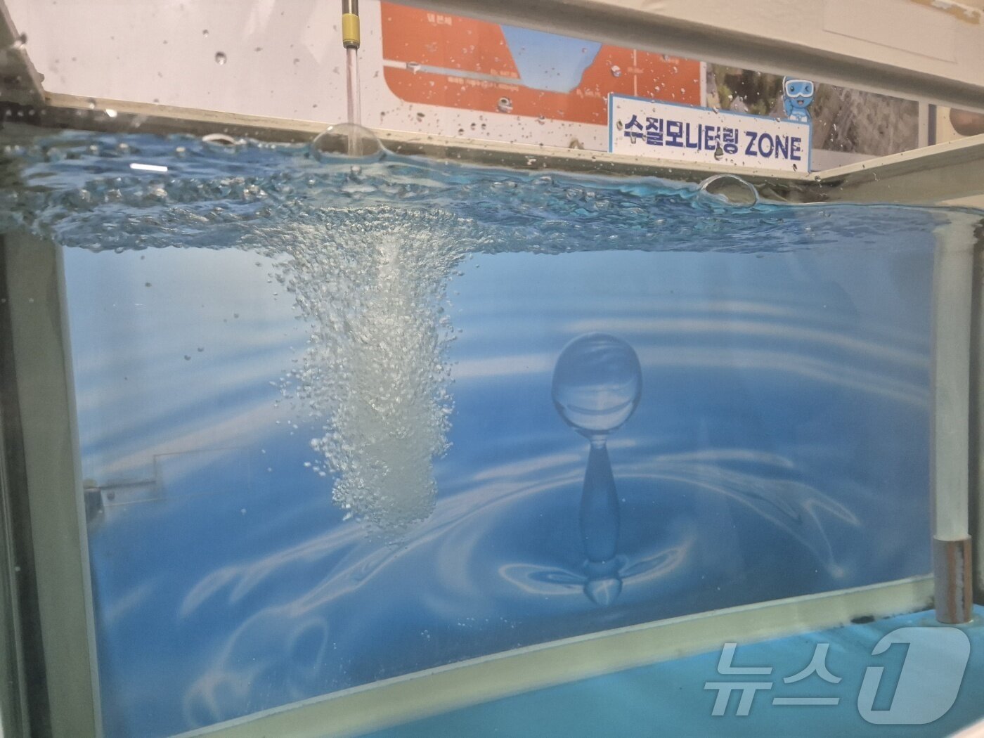 본문 이미지 - 극심한 가뭄을 겪고 있는 강원 강릉시민에게 전해질 평창 도암댐 도수관로 비상방류를 하루 앞둔 19일 오후 강릉수력발전소 내 설치된 수질 모니터링존에서 방류수에 대한 수질검사가 이뤄지고 있다. 2025.9.19/뉴스1 ⓒ News1 윤왕근 기자