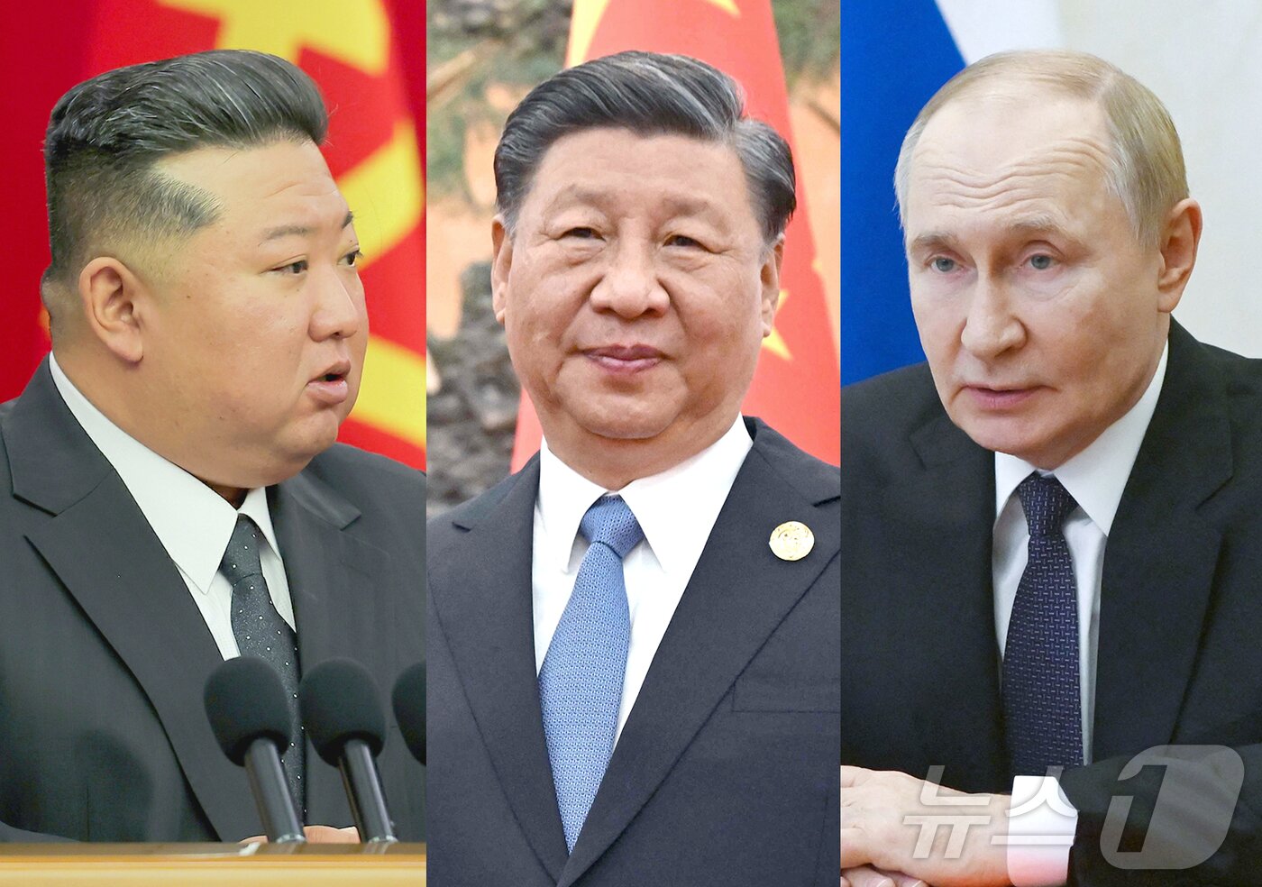 본문 이미지 -  (사진 왼쪽부터)김정은 북한 노동당 총비서, 시진핑 중국 국가주석, 블라디미르 푸틴 러시아 대통령.