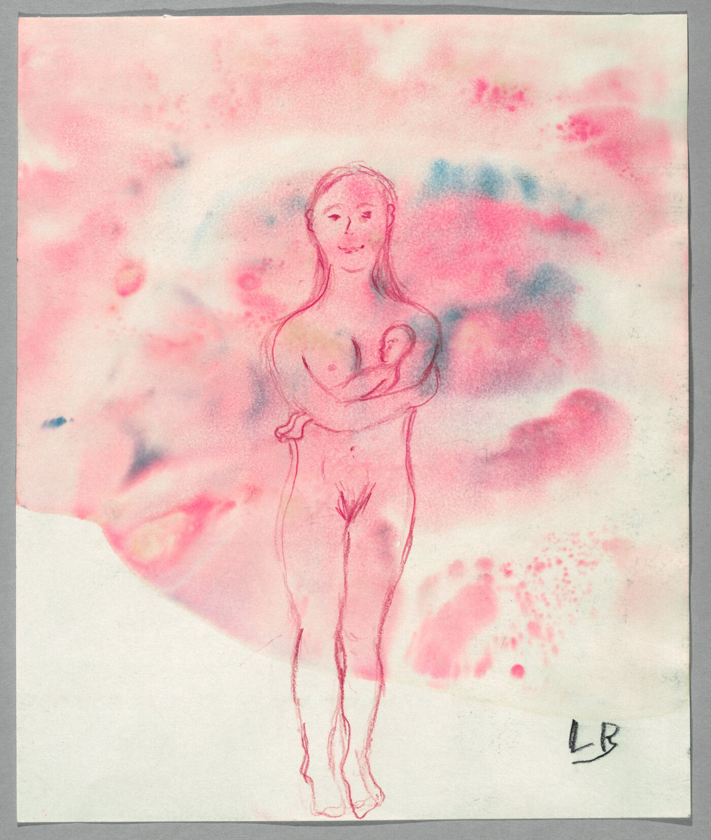 본문 이미지 - 루이즈 부르주아(1911–2010) 〈Mother and Child〉 2007 Colored pencil and watercolor on paper 24.1 x 20.3 cm ⓒ The Easton Foundation/(Licensed by VAGA at ARS, New York),/(SACK, Korea) 사진: Christopher Burke 이미지 제공: 국제갤러리