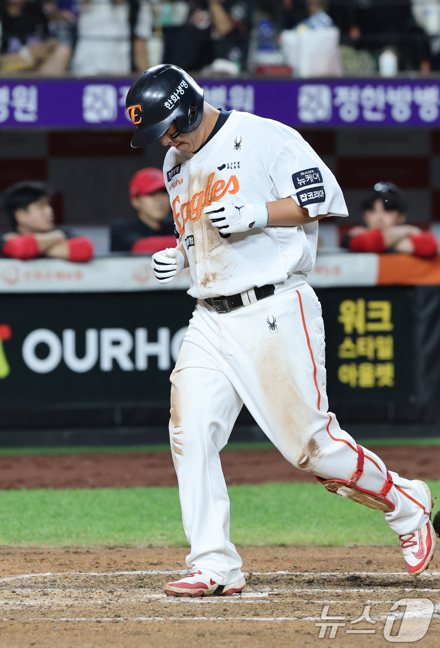 (대전=뉴스1) 김기태 기자 = 2일 대전 한화생명 볼파크에서 열린 프로야구 '2025 신한 SOL뱅크 KBO 리그' 기아 타이거즈와 한화 이글스 경기에서 7회말 무사 상황 한화 …