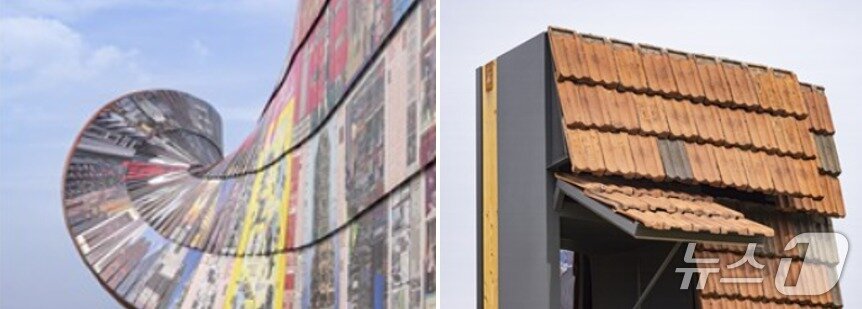 본문 이미지 -  전시물 &#39;휴머나이즈월&#39;&#40;왼쪽&#41;과 &#39;일상의벽&#39;&#40;오른쪽&#41; &#40;서울시 제공&#41; 뉴스1 ⓒ News1 