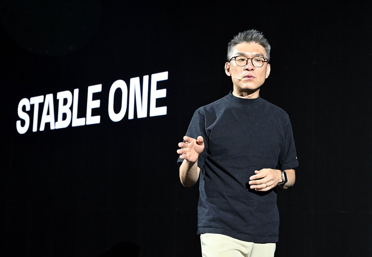 본문 이미지 - 안용운 위메이드 최고 기술 책임자&#40;CTO&#41;가 18일 원화 스테이블 코인 전용 메인넷 \&#39;스테이블 원&#40;STABLE ONE&#41;\&#39;을 공개하고 있다.&#40;위메이드 제공. 재판매 및 DB금지&#41;/뉴스1