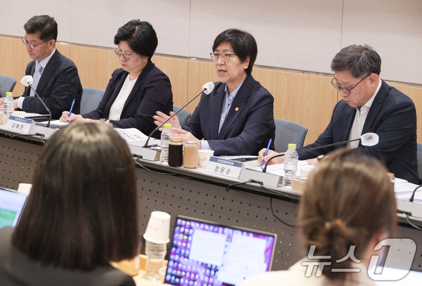 (서울=뉴스1) = 정은경 보건복지부 장관이 지난 22일 서울 영등포구 전경련회관에서 열린 출입기자단 정책간담회에서 발언하고 있다. (보건복지부 제공. 재판매 및 DB 금지) 20 …