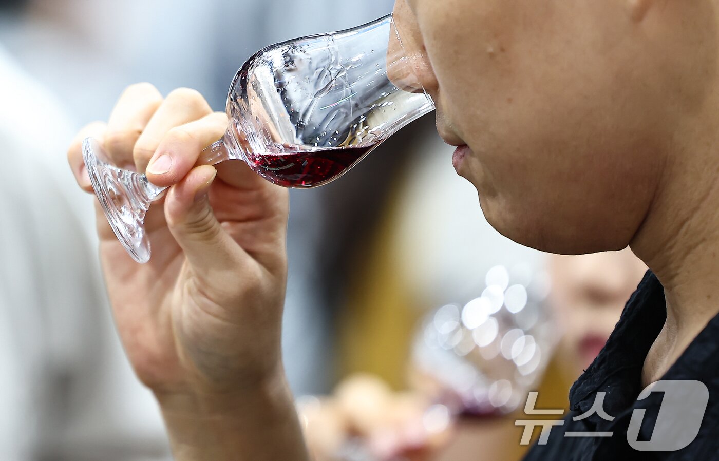 본문 이미지 - 25일 서울 강서구 코엑스 마곡에서 열린 &#39;서울국제주류&와인박람회&#39;에서 관람객들이 와인 시음하고 있다. 2025.9.25/뉴스1 ⓒ News1 김도우 기자