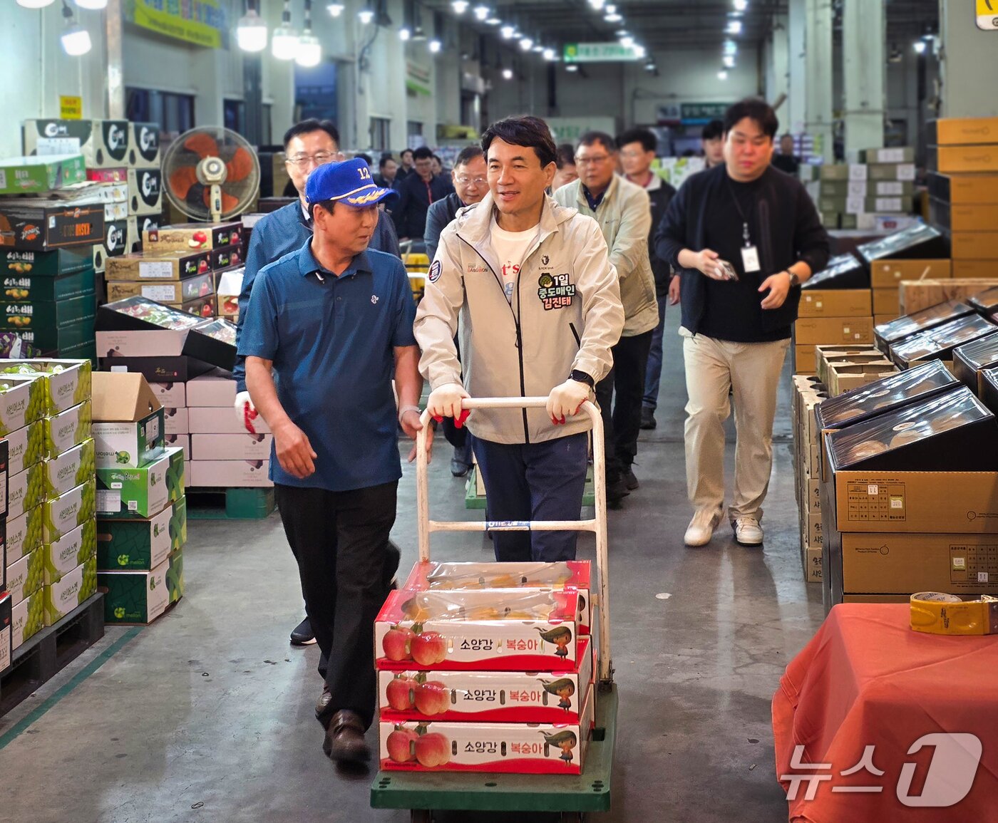 본문 이미지 - &#39;9월 도민 속으로&#39; 춘천 농수산물 도매시장 출하작업&#40;강원도 제공. 재판매 및 DB금지&#41;/뉴스1