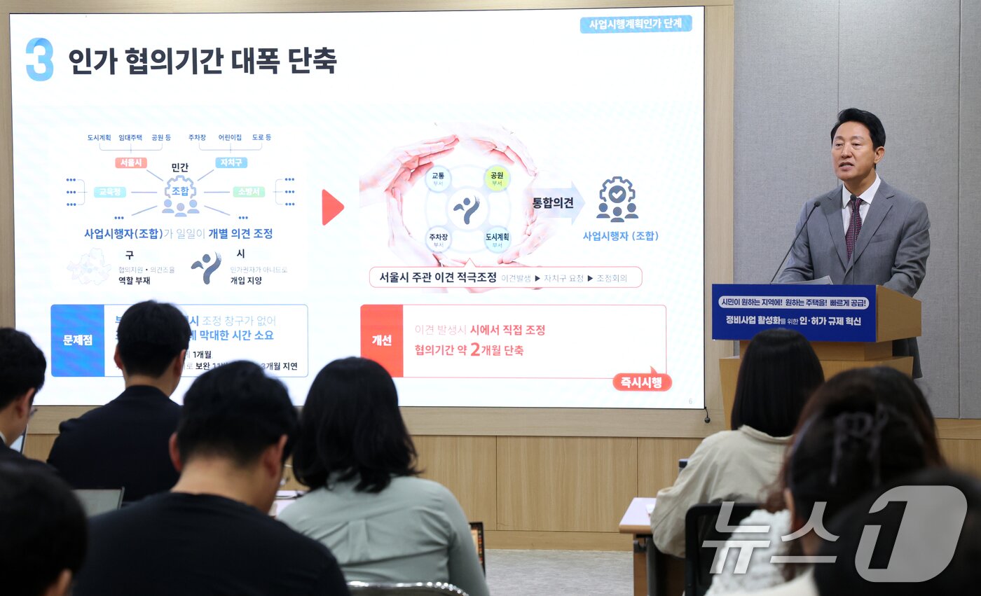 본문 이미지 - 오세훈 서울시장이 29일 서울 중구 시청 브리핑룸에서 서울시 주택공급 대책 기자설명회를 하고 있다. 2025.9.29/뉴스1 ⓒ News1 김명섭 기자