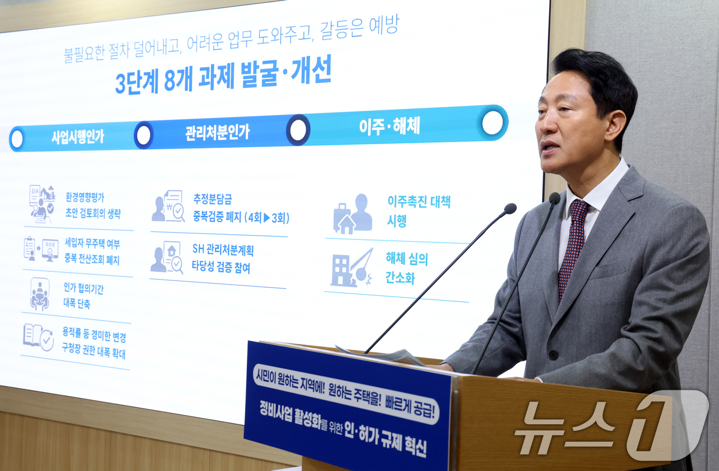 (서울=뉴스1) 김명섭 기자 = 오세훈 서울시장이 29일 서울 중구 시청 브리핑룸에서 서울시 주택공급 대책 기자설명회를 하고 있다.  2025.9.29/뉴스1