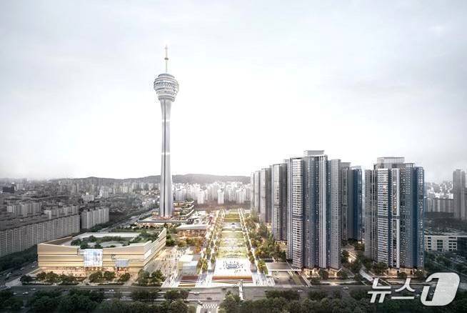 본문 이미지 - 옛 대한방직 부지에 추진 중인 &#39;전주 관광타워 복합개발사업&#39; 조감도./뉴스1