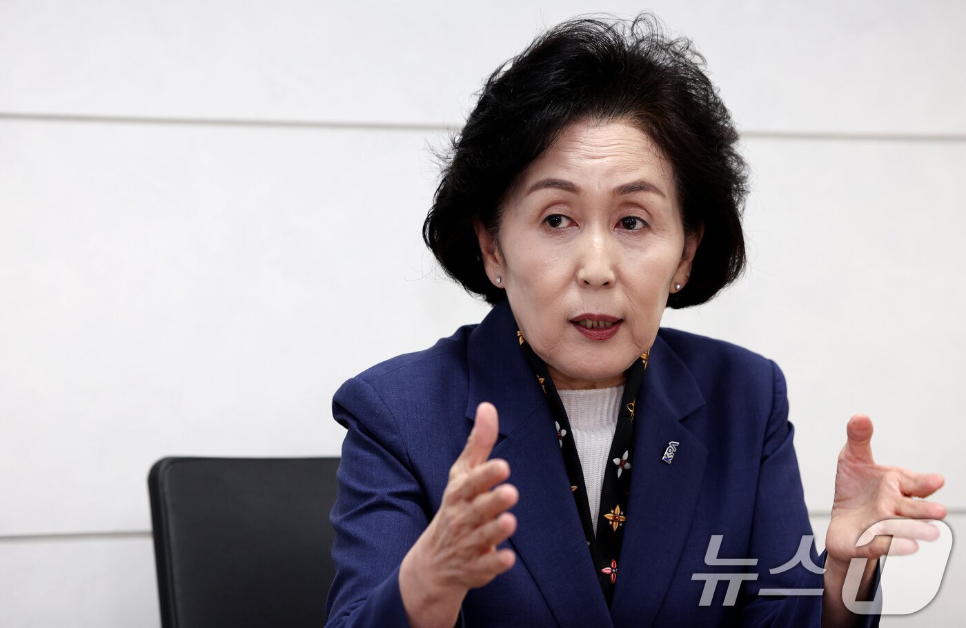 본문 이미지 - 권영희 대한약사회 회장이 29일 서울 용산구에서 뉴스1과 인터뷰를 갖고 있다. 2025.9.29/뉴스1 ⓒ News1 이호윤 기자