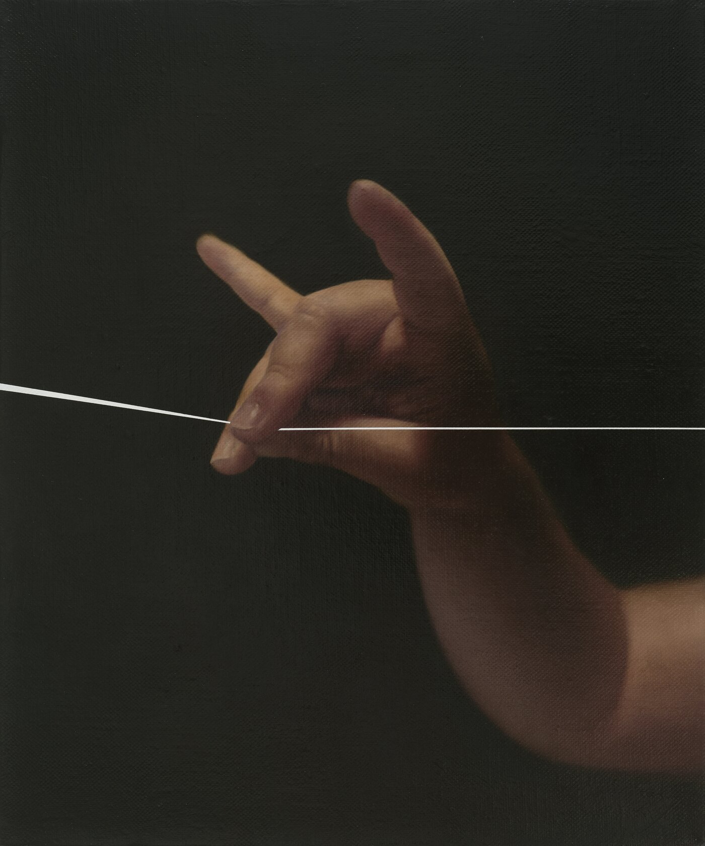 본문 이미지 - 신건우, rock,scissors,fox I, oil on canvas, 45.5 x 37.9 cm, 2025 (갤러리2 제공)