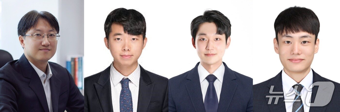 본문 이미지 - 왼쪽부터 이영주 UNIST 교수, 이재범 한국표준과학연구원 박사, 이진구 UNIST 연구원&#40;제1저자&#41;, 이승준 한국표준과학연구원 박사