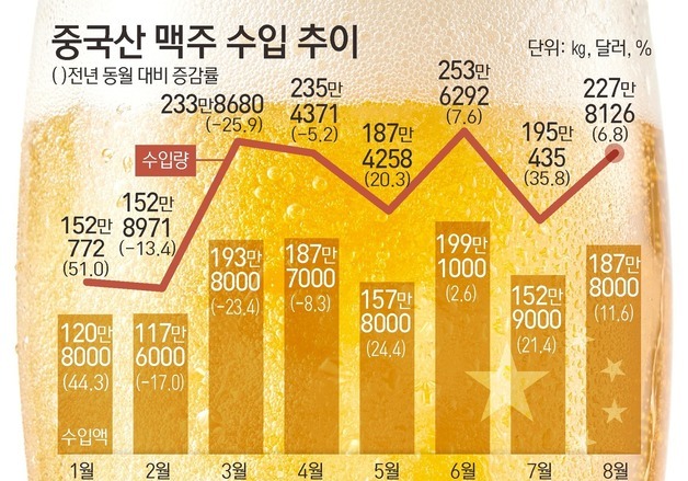 "프리미엄 전략 먹혔다"…中 맥주 수입, 상승세 전환