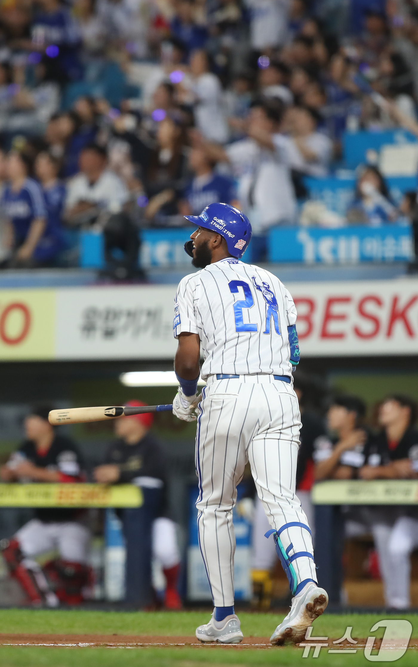 (대구=뉴스1) 공정식 기자 = 30일 오후 대구 수성구 삼성라이온즈파크에서 열린 프로야구 '2025 신한 SOL뱅크 KBO 리그' KIA 타이거즈와 삼성 라이온즈의 경기, 1회말 …