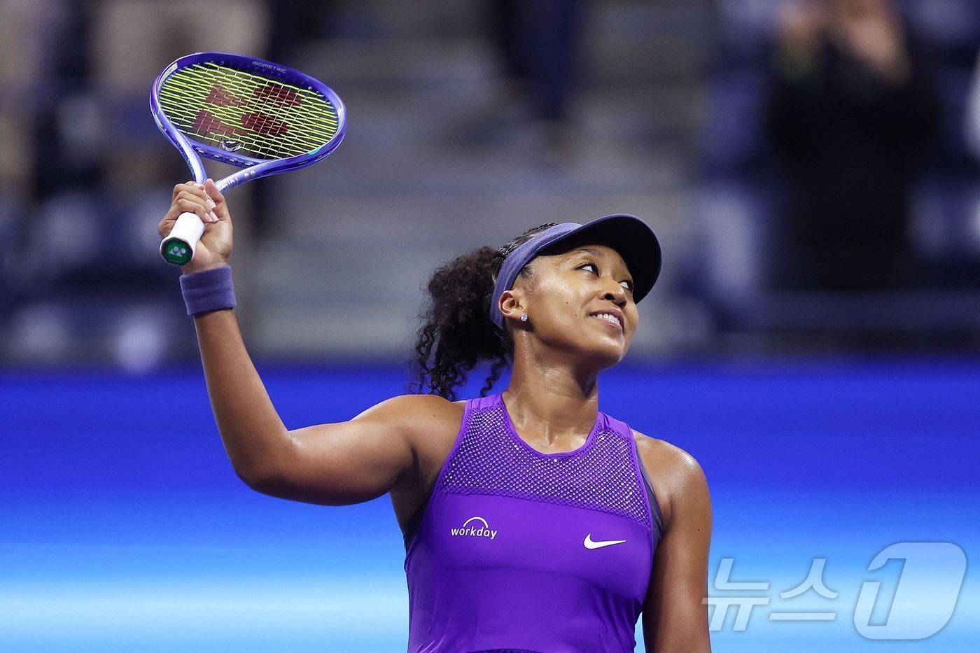본문 이미지 - 4년 7개월 만에 메이저대회 4강에 진출한 오사카 나오미. ⓒ AFP=뉴스1
