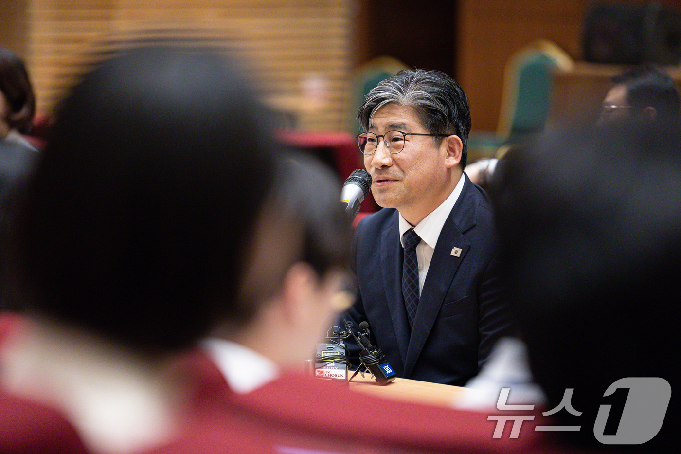 (서울=뉴스1) 이재명 기자 = 류덕현 대통령실 재정기획보좌관이 4일 서울 용산 대통령실에서 열린 기자간담회에서 발언을 하고 있다. 2025.9.4/뉴스1