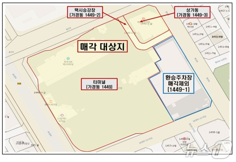 본문 이미지 - 청주시 시외버스터미널 매각 계획도./뉴스1
