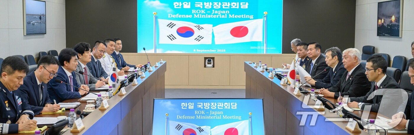 본문 이미지 - 안규백 대한민국 국방부 장관이 8일 서울에서 열린 한일 국방장관 회담에서 발언하고 있다. &#40;국방부 제공. 재판매 및 DB 금지&#41; 2025.9.8/뉴스1