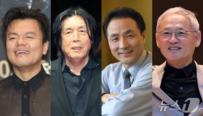 본문 이미지 - 가수 박진영, 이창동 감독, 김명곤, 유인촌 전 장관&#40;왼쪽부터&#41; ⓒ 뉴스1
