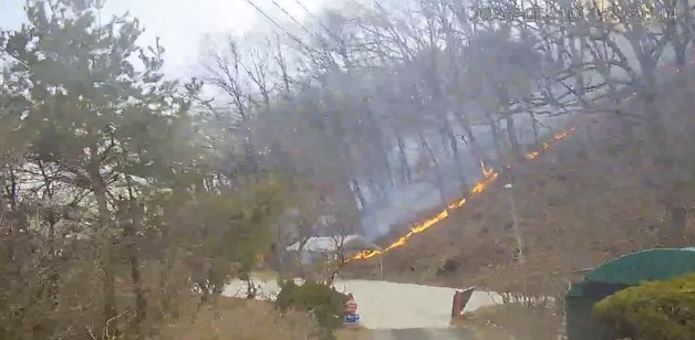 용인 처인구 남사읍 야산 불…당국 대응 중