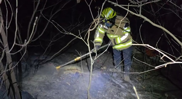 의성 비봉리 산불, 주불 진화 후 뒷불감시