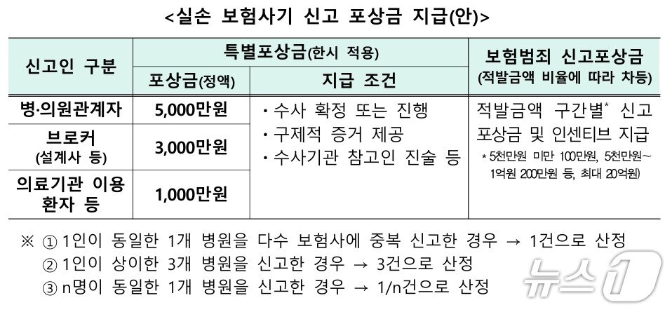 본문 이미지 - 실손보험사기 신고 포상금 지급안/사진제공=금융감독원